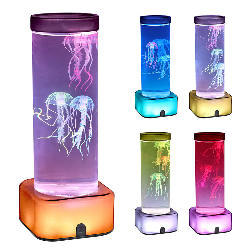 Lampa mare de meduze cu bază pătrată RGB