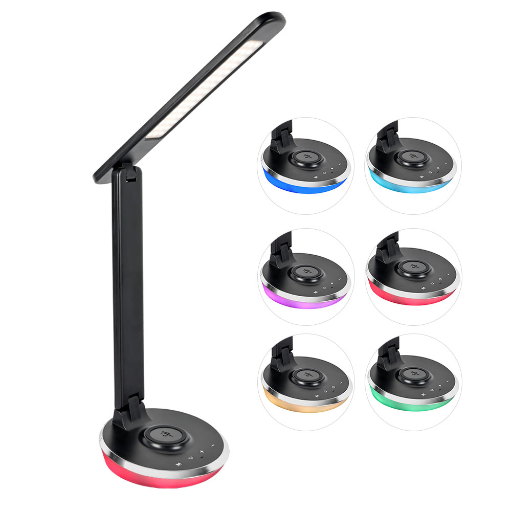 Lampa de birou cu baza RGB