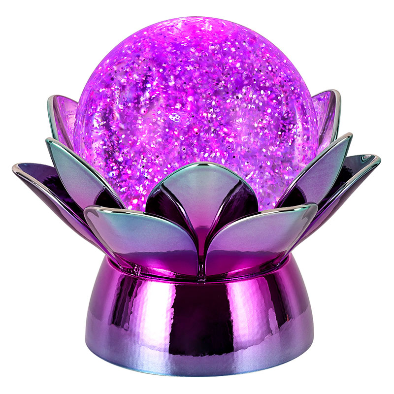 Lumină de noapte elegantă Lotus Crystal Ball