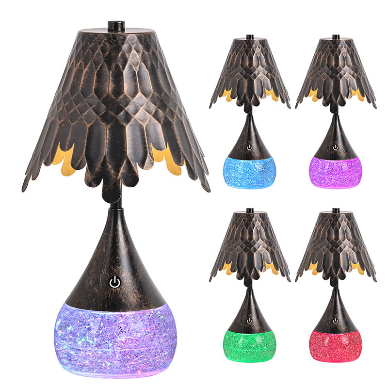 Lampa de citire cu LED cu sticlă cu sclipici RGB