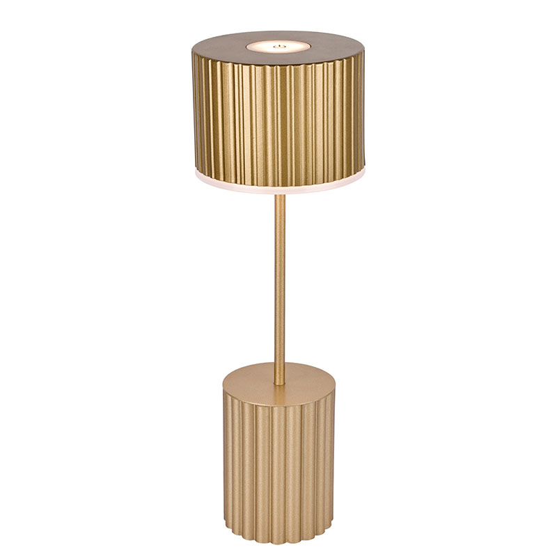 Lampa de masa mica cu abajur metalic cu baterie