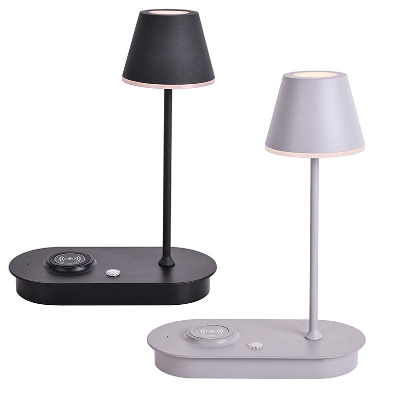 Lampa de birou LED cu nuanță de ciuperci cu încărcător wireless