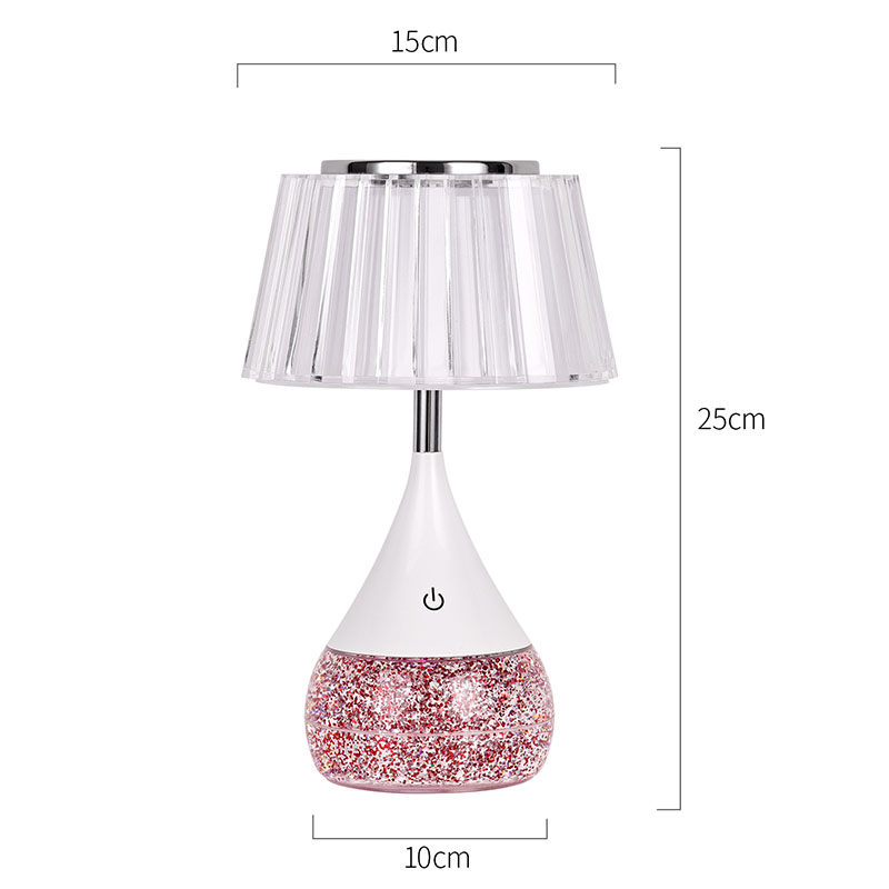 Lampă de birou LED cu bază RGB cu abajur de cristal