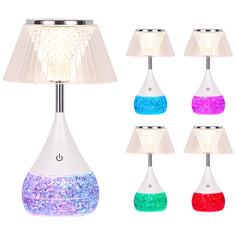 Lampă de birou LED cu lumină RGB cu abajur de cristal