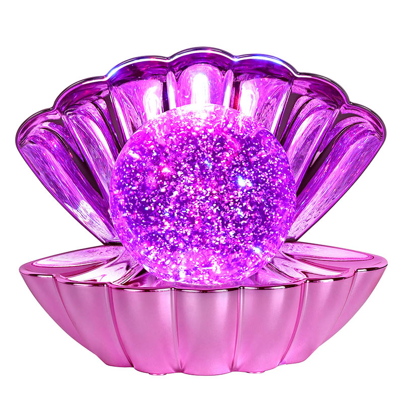 Lampă Shell RGB cu lichid sclipitor